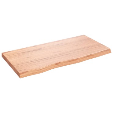vidaXL Ράφι Τοίχου Ανοιχτό Καφέ 80x40x(2-4)cm Επεξ. Μασίφ Ξύλο Δρυός 1 τεμ.