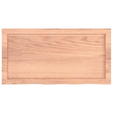 vidaXL Ράφι Τοίχου Ανοιχτό Καφέ 80x40x(2-4)cm Επεξ. Μασίφ Ξύλο Δρυός 1 τεμ.
