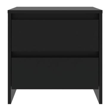 vidaXL Κομοδίνα 2 τεμ. Μαύρα 45x34,5x44,5cm από Μοριοσανίδα