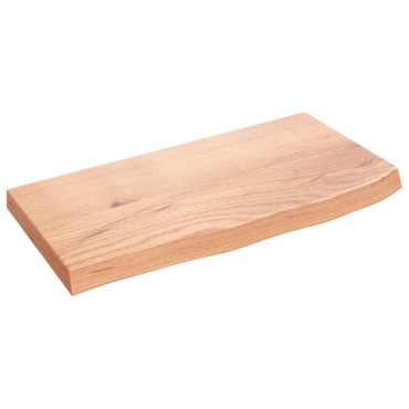 vidaXL Ράφι Τοίχου Ανοιχτό Καφέ 60x30x(2-4)cm Επεξ. Μασίφ Ξύλο Δρυός 1 τεμ.