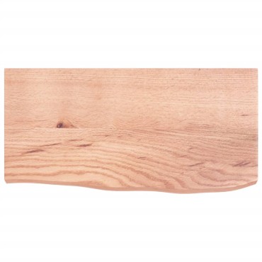 vidaXL Ράφι Τοίχου Ανοιχτό Καφέ 60x30x(2-4)cm Επεξ. Μασίφ Ξύλο Δρυός 1 τεμ.