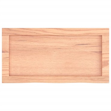 vidaXL Ράφι Τοίχου Ανοιχτό Καφέ 60x30x(2-4)cm Επεξ. Μασίφ Ξύλο Δρυός 1 τεμ.