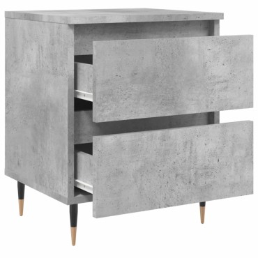 vidaXL Κομοδίνο Γκρι Σκυροδέματος 40x35x50cm από Επεξεργασμένο Ξύλο 1 τεμ.
