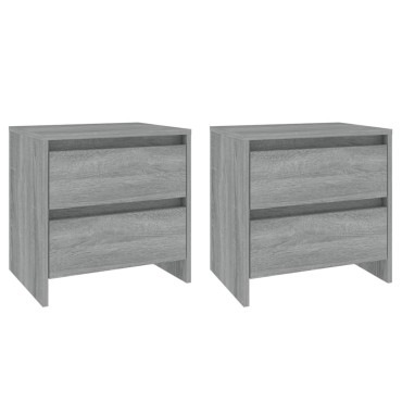 vidaXL Κομοδίνα 2 τεμ. Γκρι Sonoma 45x34,5x44,5cm Μοριοσανίδα