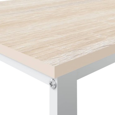 vidaXL Γραφείο Υπολογιστή Λευκό/Δρυς 110x60x73cm από Μοριοσανίδα 1 τεμ.