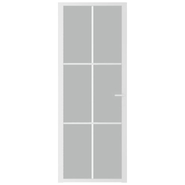 vidaXL Εσωτερική Πόρτα 76 x 201,5 εκ. Λευκό Ματ Γυαλί και Αλουμίνιο