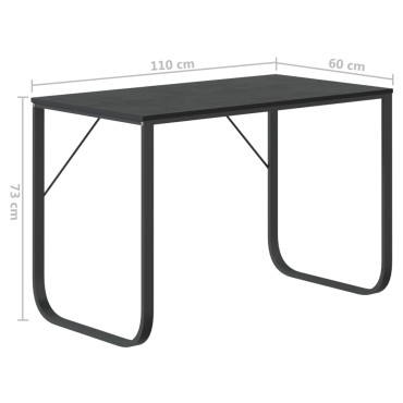 vidaXL Γραφείο Υπολογιστή Μαύρο 110x60x73cm από Μοριοσανίδα 1 τεμ.