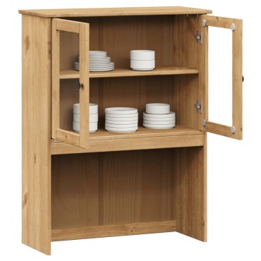 vidaXL Πάνω Ντουλάπι-Βιτρίνα VIGO 78x30x100cm Μασίφ Ξύλο Πεύκου 1 τεμ.