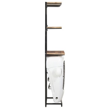 vidaXL Κάβα Κρασιών Λευκή Όψη Τρακτέρ 49x31x172cm Μασίφ Ξύλο Μάνγκο 1 τεμ.