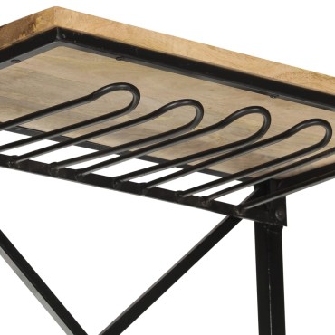 vidaXL Κάβα Κρασιών Λευκή Όψη Τρακτέρ 49x31x172cm Μασίφ Ξύλο Μάνγκο 1 τεμ.