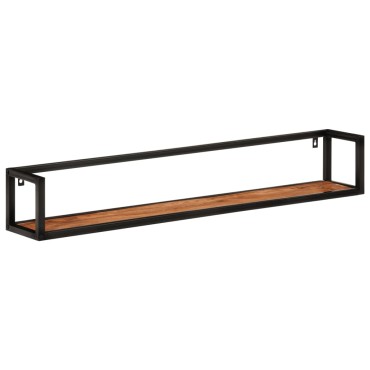 vidaXL Ράφια Τοίχου 2 τεμ. 110x17x17cm Μασίφ Ξύλο Ακακίας & Σίδερο