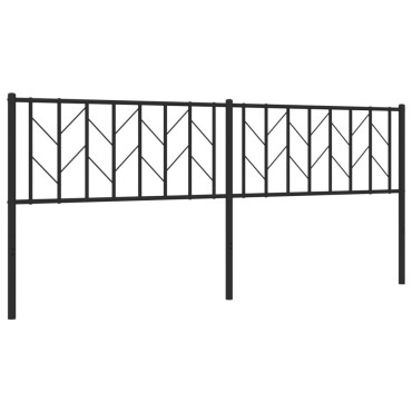 vidaXL Κεφαλάρι Μαύρο Μεταλλικό 206x3x90cm 1 τεμ.