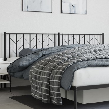 vidaXL Κεφαλάρι Μαύρο Μεταλλικό 206x3x90cm 1 τεμ.