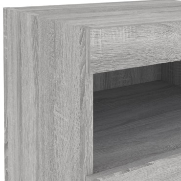 vidaXL Κομοδίνο με Φώτα LED Γκρι Sonoma 50x40x45cm 1 τεμ.