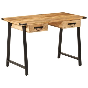 vidaXL Γραφείο με Συρτάρια 105x55x70cm από Μασίφ Ξύλο Μάνγκο & Σίδηρο