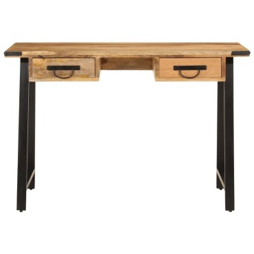 vidaXL Γραφείο με Συρτάρια 105x55x70cm από Μασίφ Ξύλο Μάνγκο & Σίδηρο