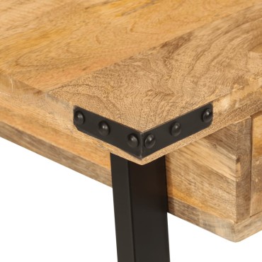 vidaXL Γραφείο με Συρτάρια 105x55x70cm από Μασίφ Ξύλο Μάνγκο & Σίδηρο