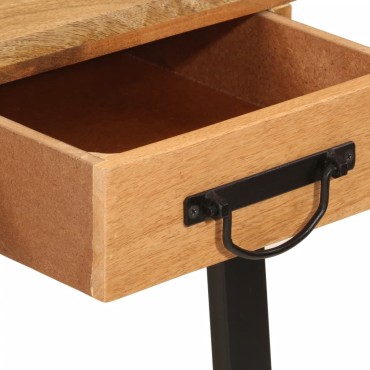 vidaXL Γραφείο με Συρτάρια 105x55x70cm από Μασίφ Ξύλο Μάνγκο & Σίδηρο