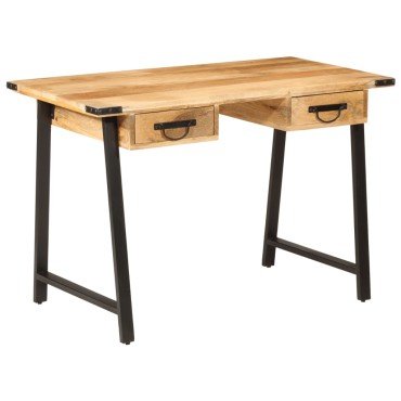 vidaXL Γραφείο με Συρτάρια 105x55x70cm από Μασίφ Ξύλο Μάνγκο & Σίδηρο