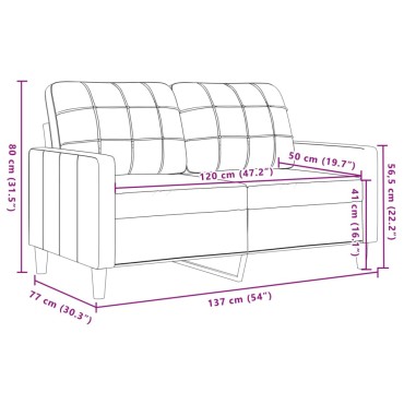 vidaXL Καναπές Διθέσιος Κίτρινος Βελούδινος 137x77x80cm 1 τεμ.