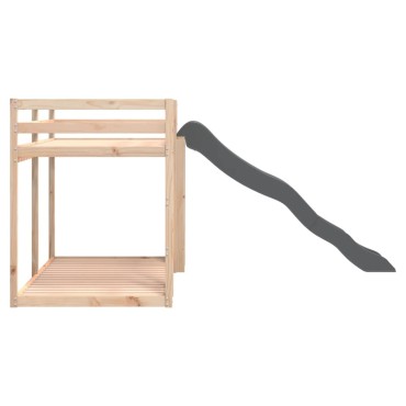 vidaXL Κουκέτα με Τσουλήθρα/Σκάλα 90x200cm από Μασίφ Ξύλο Πεύκου 1 τεμ. - Μονό