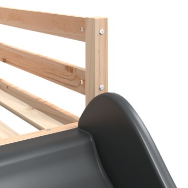 vidaXL Κουκέτα με Τσουλήθρα/Σκάλα 90x200cm από Μασίφ Ξύλο Πεύκου 1 τεμ. - Μονό