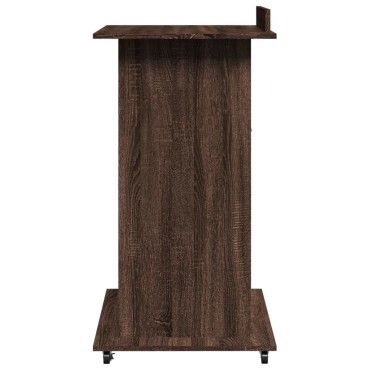 vidaXL Αναλόγιο με Ροδάκια & Συρτάρι Καφέ Δρυς 55x55x107cm Επεξ. Ξύλο 1 τεμ.