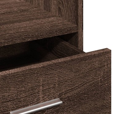 vidaXL Αναλόγιο με Ροδάκια & Συρτάρι Καφέ Δρυς 55x55x107cm Επεξ. Ξύλο 1 τεμ.