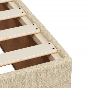 vidaXL Κρεβάτι Boxspring με Στρώμα Κρεμ 140x200 εκ. Υφασμάτινο