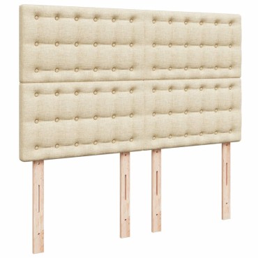 vidaXL Κρεβάτι Boxspring με Στρώμα Κρεμ 140x200 εκ. Υφασμάτινο