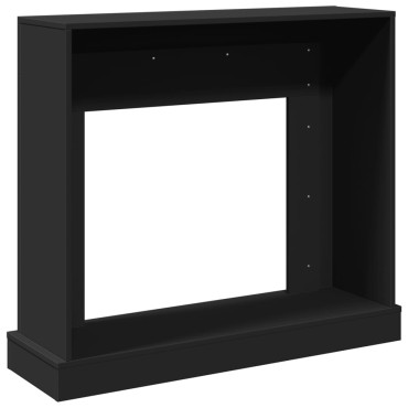 vidaXL Πλαίσιο Τζακιού Μαύρο 100x30x87,5 εκ. από Επεξ. Ξύλο