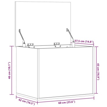vidaXL Κουτί Αποθήκευσης Sonoma Δρυς 60x42x46cm Επεξεργασμένο Ξύλο 1 τεμ.