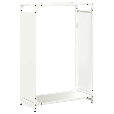 vidaXL Ράφι για καυσόξυλα Λευκό 60x28x90 cm Ατσάλι ψυχρής έλασης