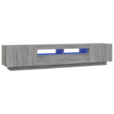 vidaXL Σετ Επίπλων Τηλεόρασης 2 τεμ. LED Γκρι Sonoma Επεξεργ. Ξύλο 100x35x80cm