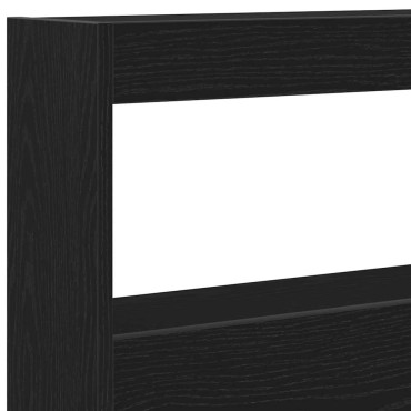 vidaXL Κεφαλάρι με Αποθηκευτικό Χώρο & LED Μαύρο Δρυς 160x17x102cm 1 τεμ.