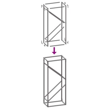 vidaXL Ράφι για καυσόξυλα 40x25x100 εκ. Ατσάλι ψυχρής έλασης