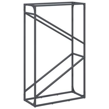 vidaXL Ράφι για καυσόξυλα Ανθρακί 60x25x100 εκ. Ατσάλι ψυχρής έλασης
