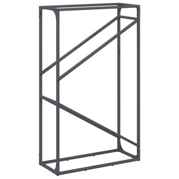 vidaXL Ράφι για καυσόξυλα Ανθρακί 60x25x100 εκ. Ατσάλι ψυχρής έλασης