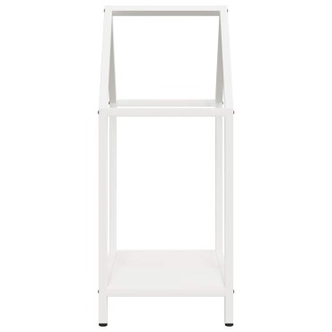 vidaXL Ράφι για καυσόξυλα Λευκό 40x25x60 εκ. Ατσάλι ψυχρής έλασης