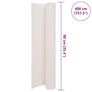 vidaXL Περίφραξη Κήπου Διπλής Όψης Λευκή 90x400cm