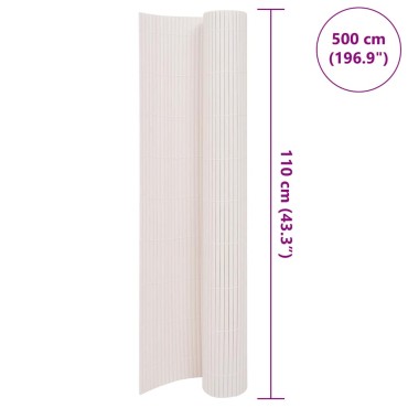 vidaXL Περίφραξη Κήπου Διπλής Όψης Λευκή 110x500cm