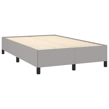 vidaXL Κρεβάτι Boxspring με Στρώμα & LED Αν.Γκρι 120x190εκ. Υφασμάτινο