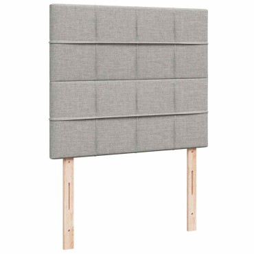 vidaXL Κρεβάτι Boxspring με Στρώμα & LED Αν.Γκρι 120x190εκ. Υφασμάτινο