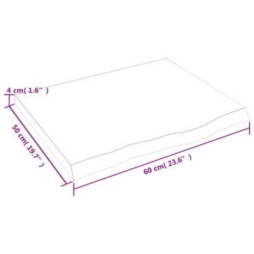 vidaXL Πάγκος Μπάνιου Αν. Καφέ 60x50x(2-4) εκ. Επεξεργ. Μασίφ Ξύλο
