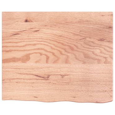 vidaXL Ράφι Τοίχου Ανοιχτό Καφέ 60x50x(2-6)cm Επεξ. Μασίφ Ξύλο Δρυός 1 τεμ.