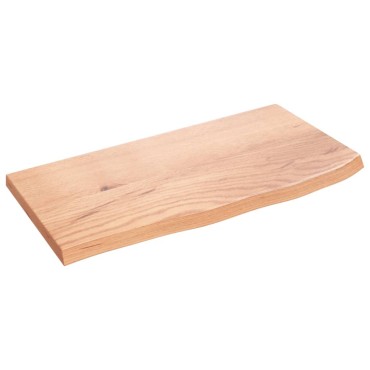 vidaXL Ράφι Τοίχου Ανοιχτό Καφέ 60x30x2cm Επεξεργ. Μασίφ Ξύλο Δρυός 1 τεμ.