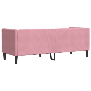 vidaXL Καναπές Διθέσιος Chesterfield με Στηρίγματα Ροζ Βελούδο 194x74,5x70,5cm 1 τεμ. Τριθέσιος