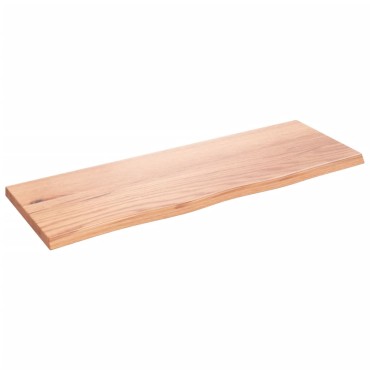 vidaXL Ράφι Τοίχου Ανοιχτό Καφέ 80x30x2cm Επεξεργ. Μασίφ Ξύλο Δρυός 1 τεμ.