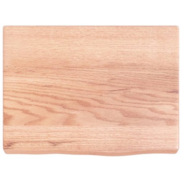 vidaXL Ράφι Τοίχου Ανοιχτό Καφέ 40x30x(2-4)cm Επεξ. Μασίφ Ξύλο Δρυός 1 τεμ.