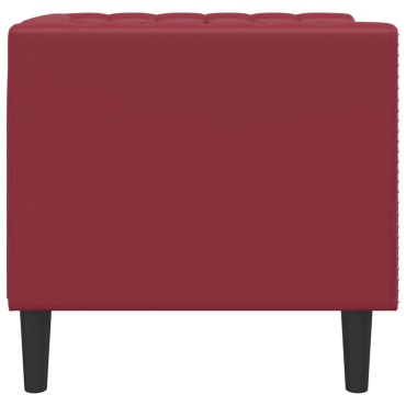 vidaXL Πολυθρόνα Chesterfield Μπορντό από Συνθετικό Δέρμα 71x74,5x70,5cm 1 τεμ. Γωνιακός
